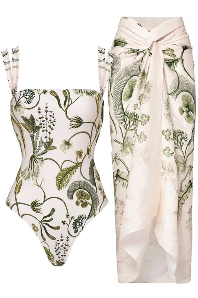 Ginevia Ολόσωμο Μαγιό και Παρεό | Γυναικεία Μαγιό - Ολόσωμα - Swimwear | Ginevia One Piece Swimsuit with Pareo Set