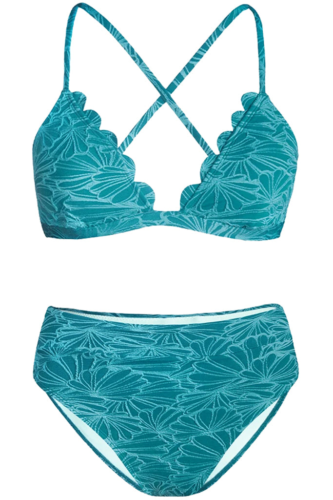 Ginevra Τιρκουάζ Μπικίνι Μαγιό | Γυναικεία Μαγιό - Μπικίνι - Ψηλόμεσα - Swimwear | Ginevra Turquoise High-Rise Bikini
