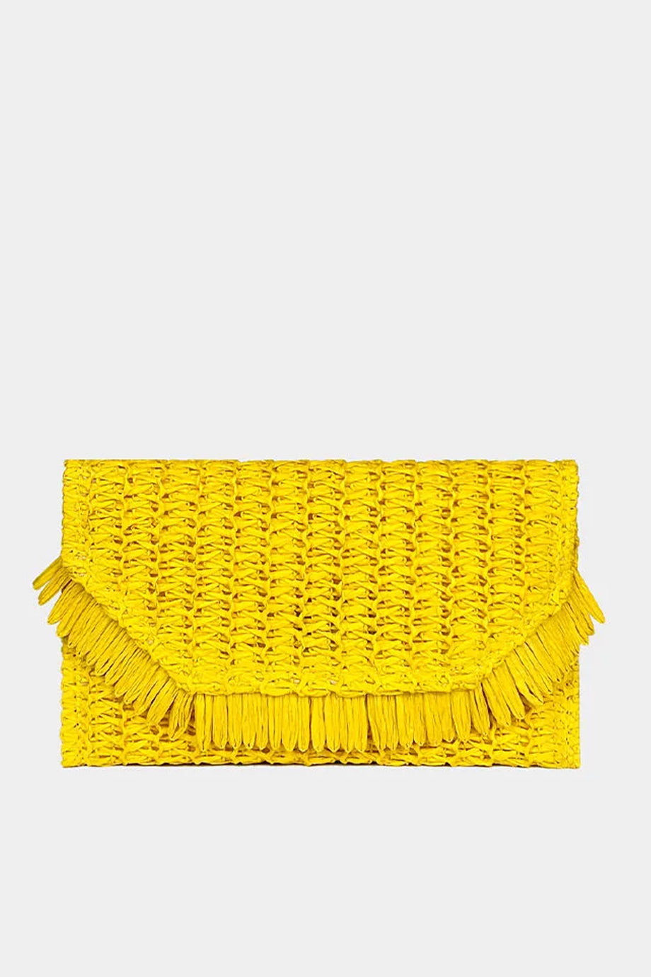 Sisal Κίτρινο Ψάθινo Τσαντάκι Clutch | Ψάθινες Τσάντες Straw Clutch Bags | Sisal Yellow Rafia Clutch Bag