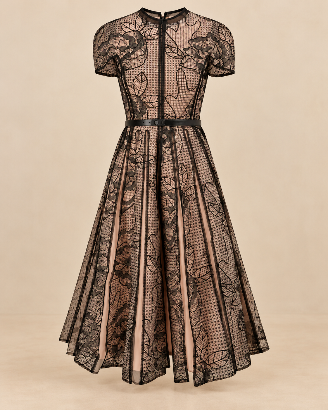 Veloura Noir Lace Midi Dress