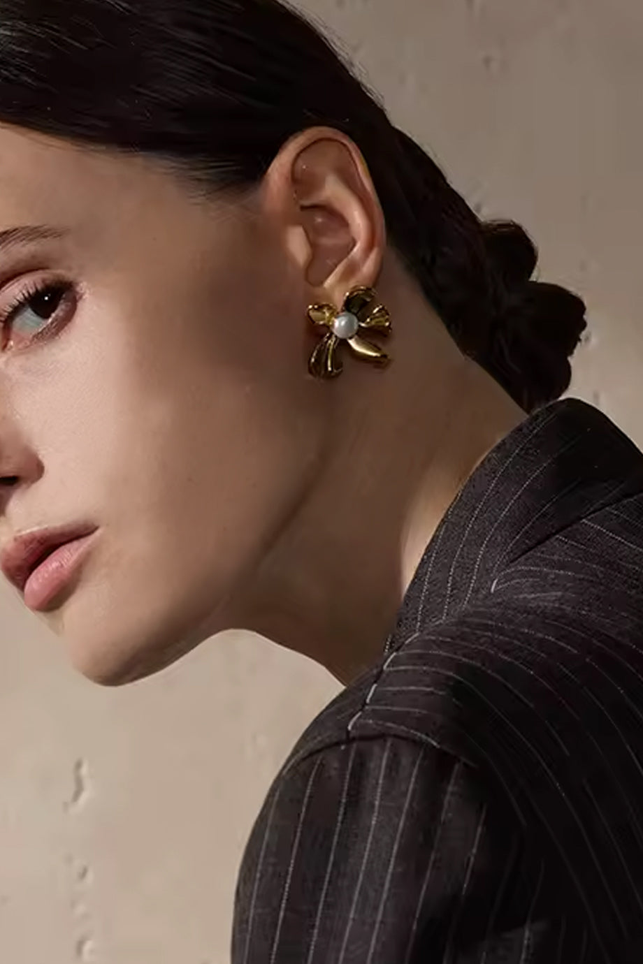 Fleurine Σκουλαρίκια Λουλούδι με Πέρλα | Κοσμήματα Jewelry | Fleurine Flower Pearl Earrings