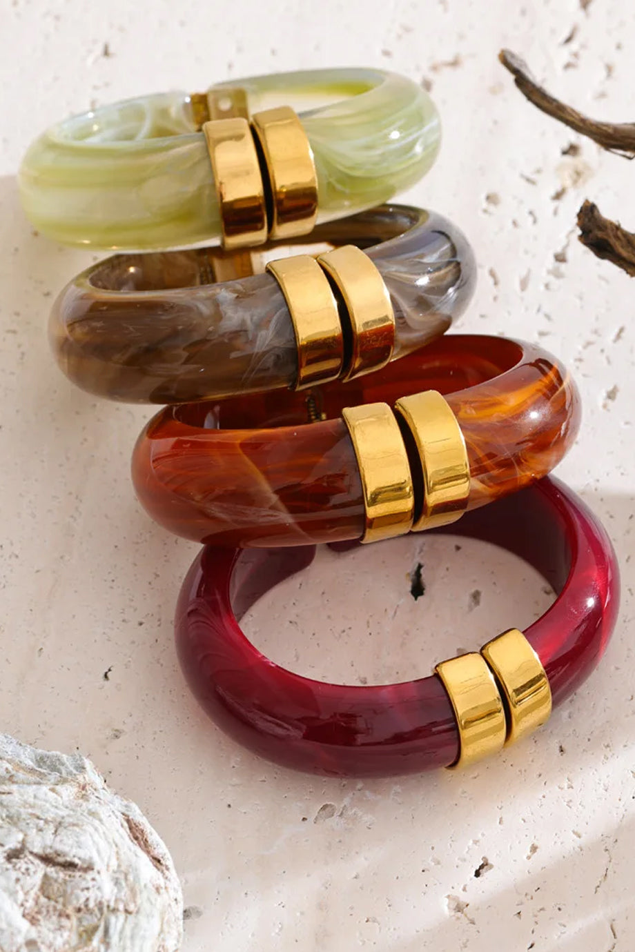 Moss Βραχιόλι Χειροπέδα | Κοσμήματα Βραχιόλια Cuff Bracelets | Moss Resin Cuff Bracelet