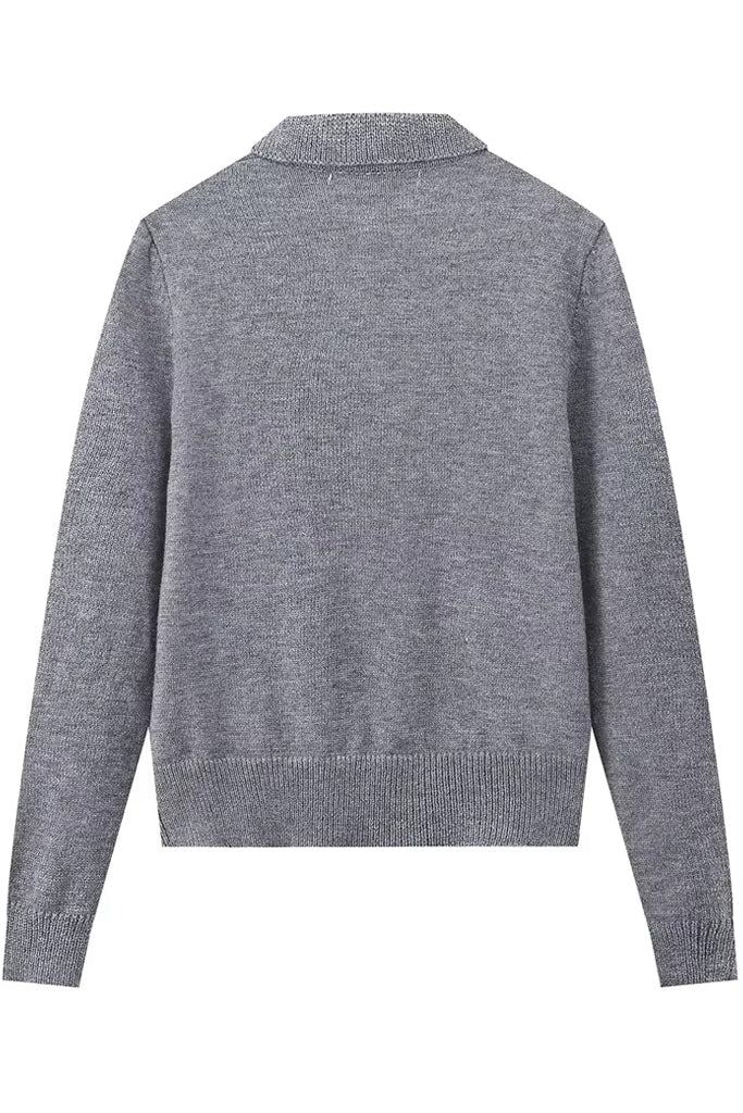 Harriet Γκρι Πλεκτή Ζακέτα | Ζακέτες - Πλεκτά - Knitwear | Harriet Grey Knit Cardigan