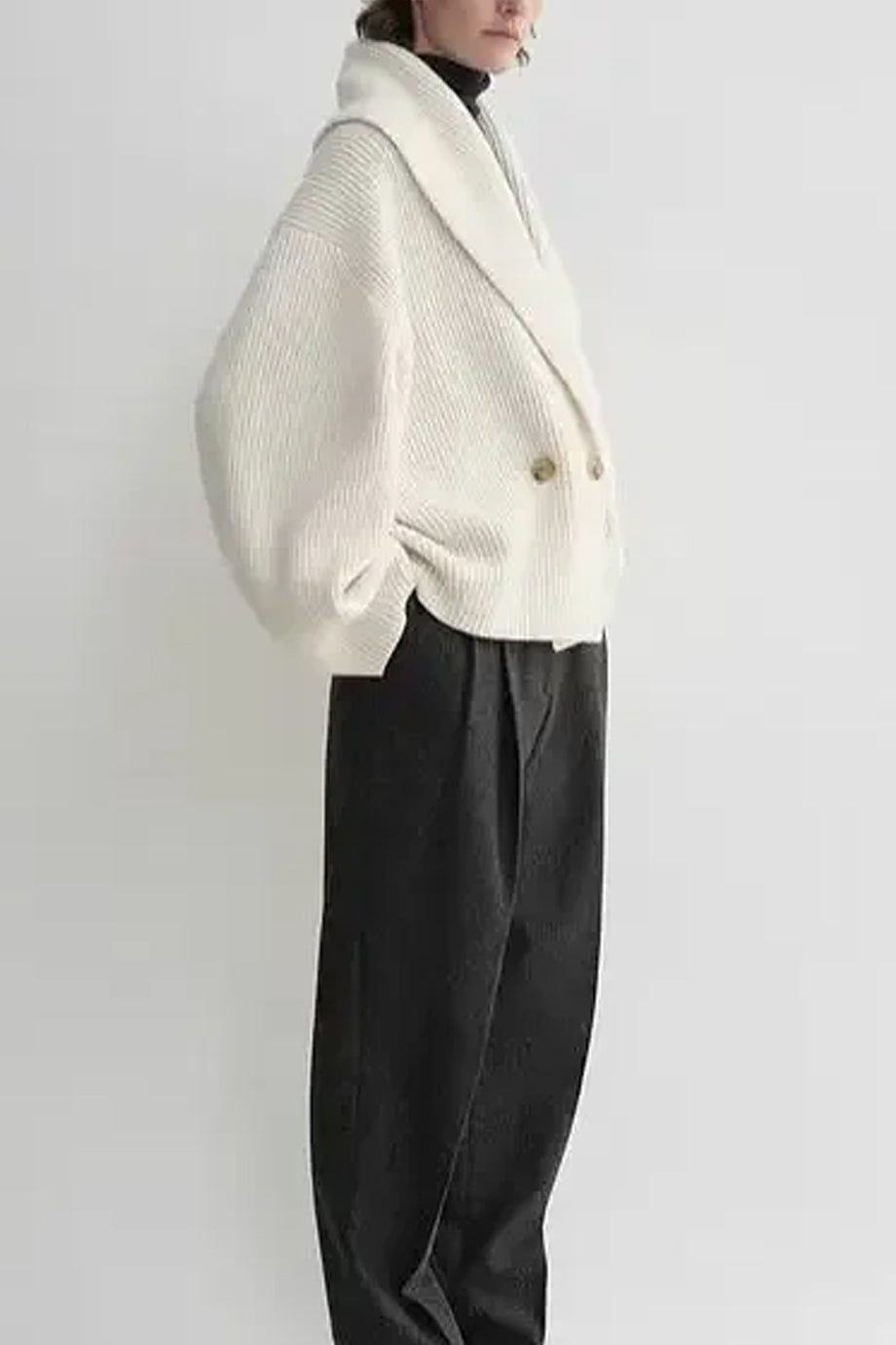 Nerisse Πλεκτή Φαρδιά Ζακέτα με Γιακά | Ζακέτες Πλεκτά Knitwear Cardigans | Nerisse Knit Cardigan with Wide Collar