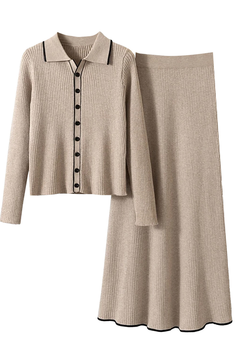 Maurelle Πλεκτό Σετ με Ζακέτα και Φούστα | Γυναικεία Ρούχα - Πλεκτά Σετ Clothing Sets | Maurelle Knit Set with Cardigan and Skirt