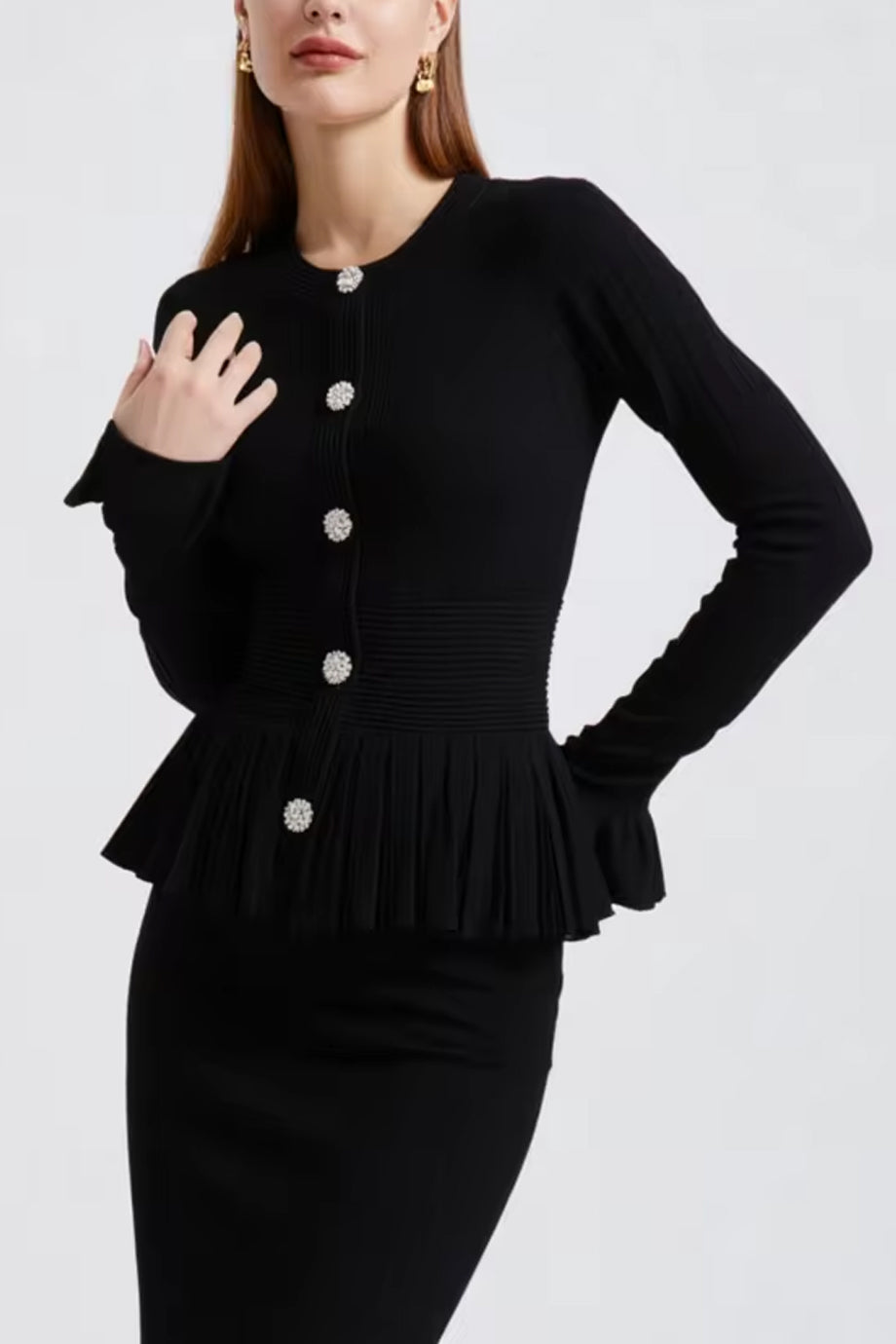 Amara Belle Πλεκτό Σετ με Τοπ και Φούστα | Γυναικεία Ρούχα - Πλεκτά Σετ Clothing Sets | Amara Belle Knit Set with Cardigan and Skirt