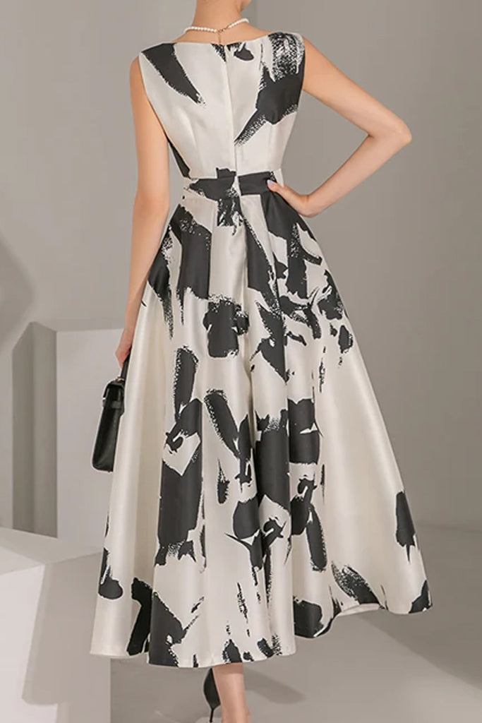 Anaya Ασπρόμαυρο Μίντι Φόρεμα | Γυναικεία Ρούχα - Φορέματα | Anaya Printed Midi Dress