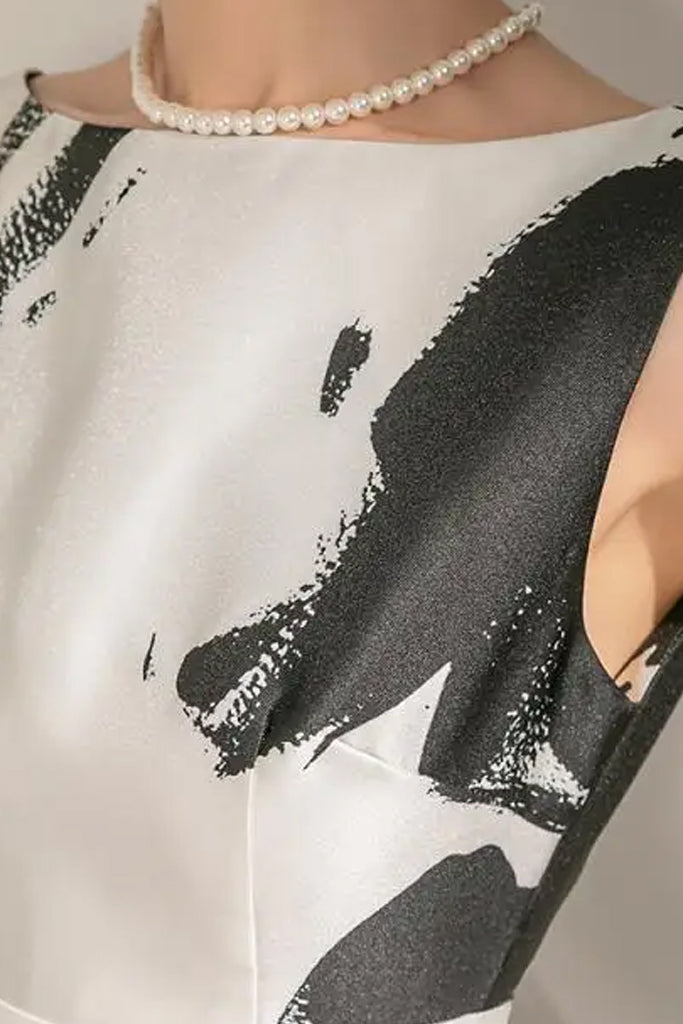 Anaya Ασπρόμαυρο Μίντι Φόρεμα | Γυναικεία Ρούχα - Φορέματα | Anaya Printed Midi Dress