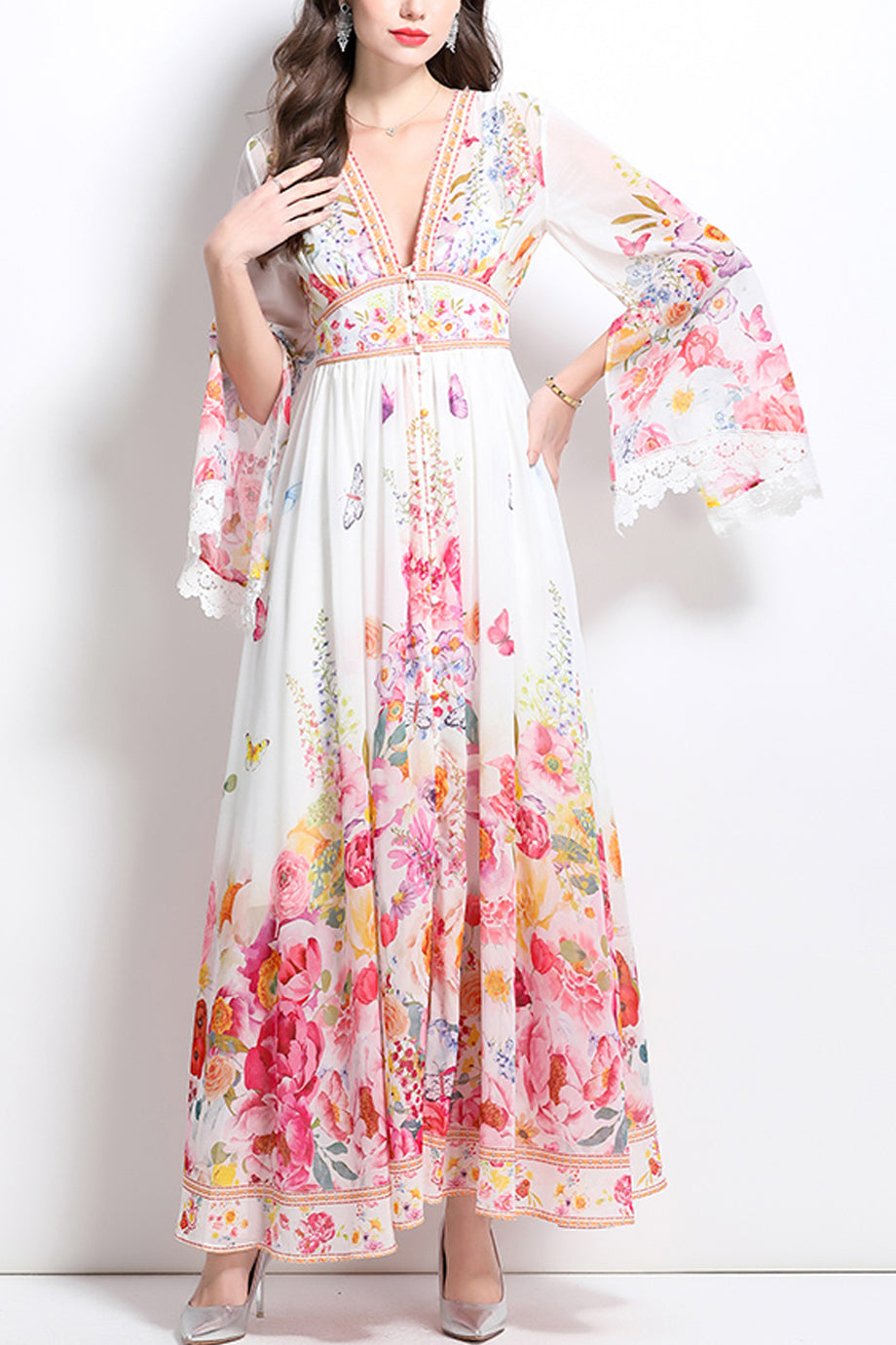 Celestia Πολύχρωμο Φλοράλ Εμπριμέ Φόρεμα | Φορέματα - Dresses | Celestia Multicolor Floral Printed Dress