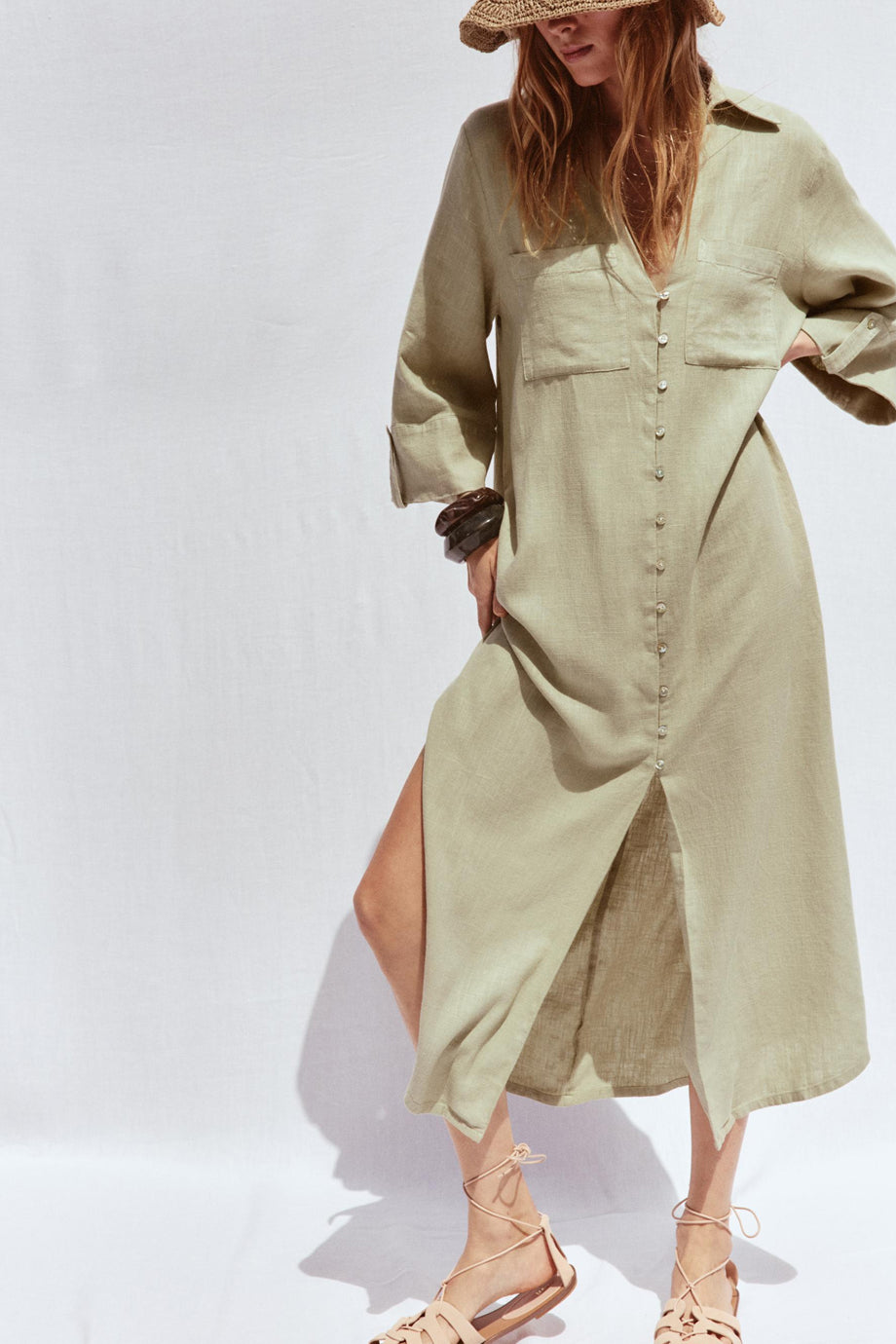 Sierra Λινό Φόρεμα Πουκαμίσα με Κουμπιά | Φορέματα - Casual Dresses | Sierra Linen Shirt Dress with Buttons