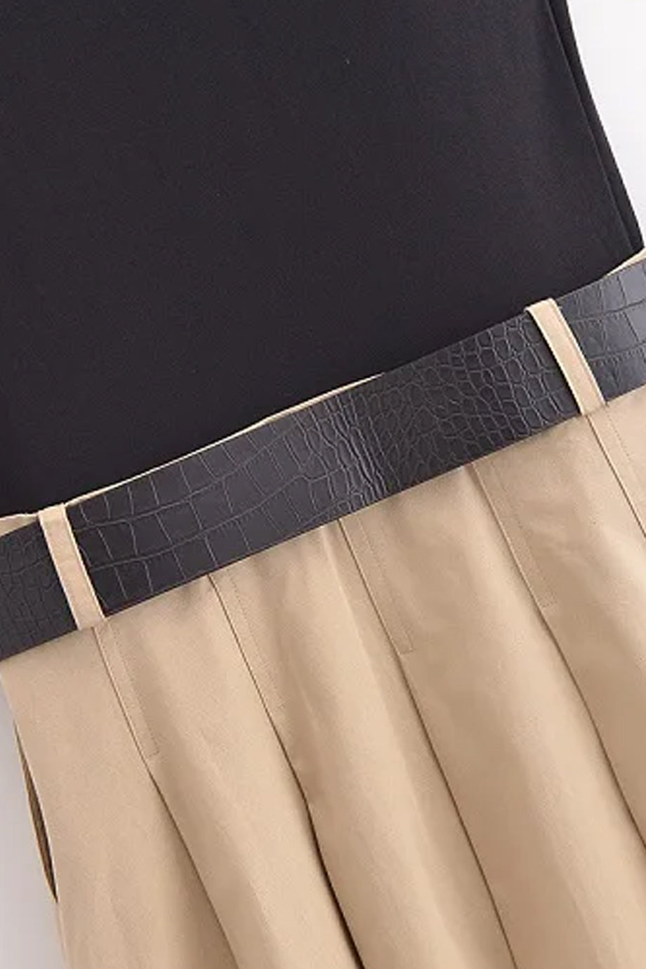 Terra Midi Dress with Belt and Pleats