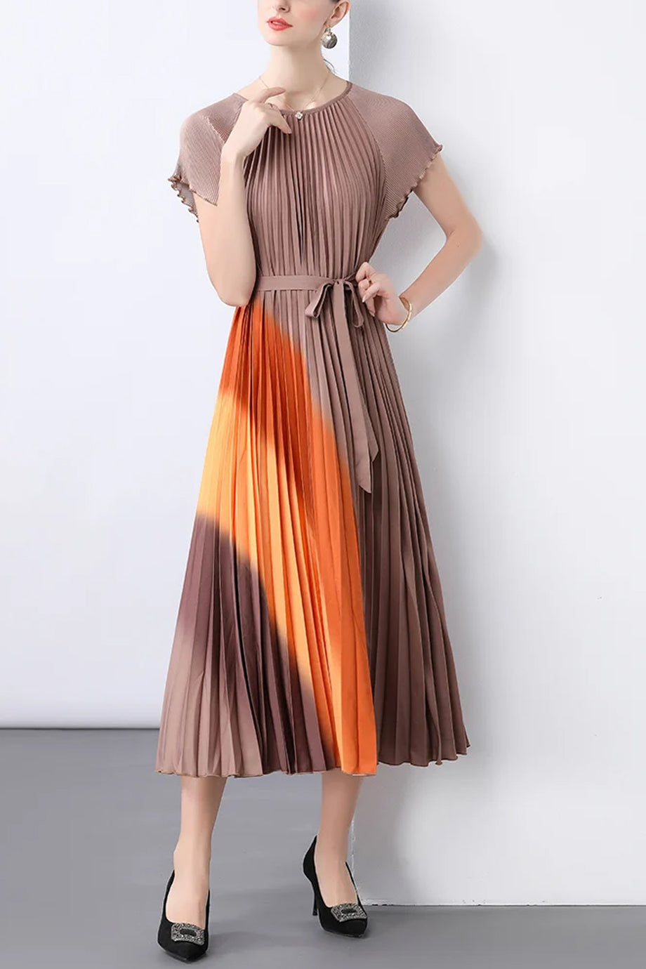 Solene Multicolor Pleated Dress