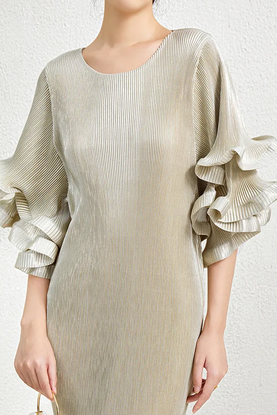 Auriane Μεταλλικό Πλισέ Φόρεμα | Φορέματα - Dresses | Auriane Pleated Long Dress