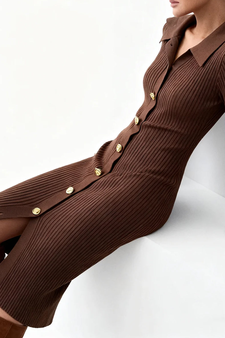 Celinea Midi Πλεκτό Φόρεμα | Φορέματα - Dresses | Celinea Ribbed Midi Dress Kleid Vestido Abito Jurk