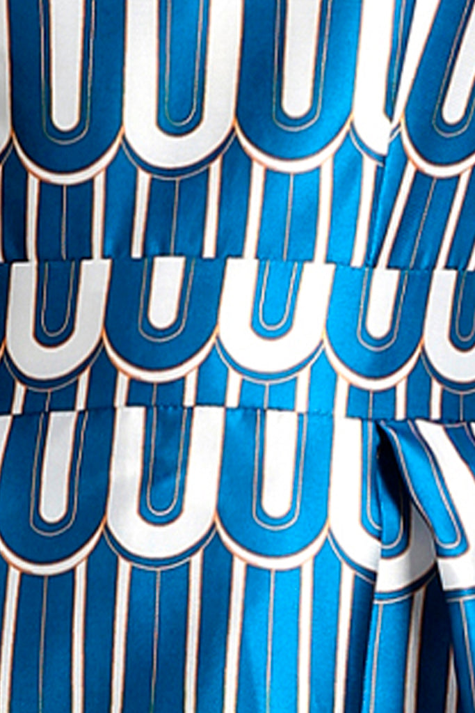 Nevaeh Μπλε Πολύχρωμο Εμπριμέ Φόρεμα | Γυναικεία Ρούχα - Φορέματα | Nevaeh Blue Printed Dress