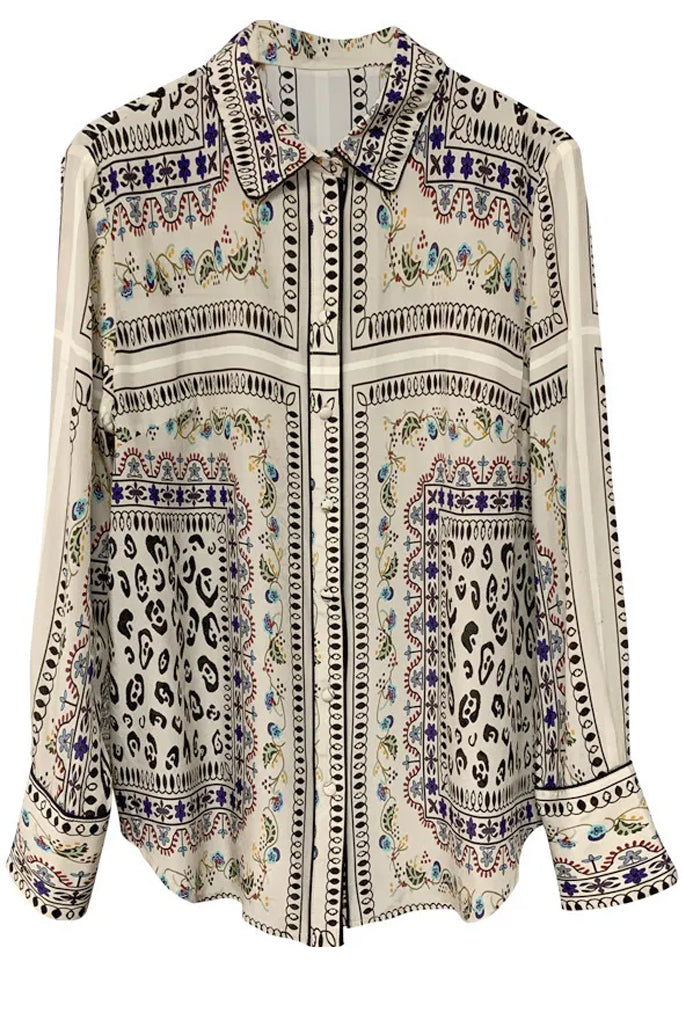 Zolina Εμπριμέ Πουκάμισο με Σχέδια | Γυναικεία Ρούχα - Πουκάμισα | Zolina Multicolor Printed Shirt