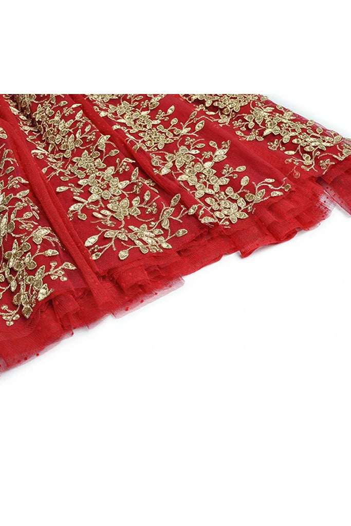 Bijan Κόκκινο Βραδινό Φόρεμα με Τούλι και Δαντέλα | Φορέματα - Dresses | Bijan Red Lace Gown with Tulle