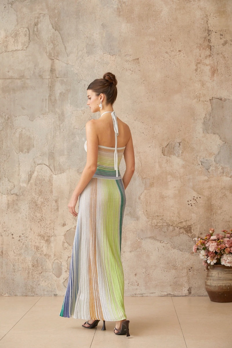 Rivelle Φόρεμα με Halter Λαιμόκοψη και Zig-Zag Μοτίβο