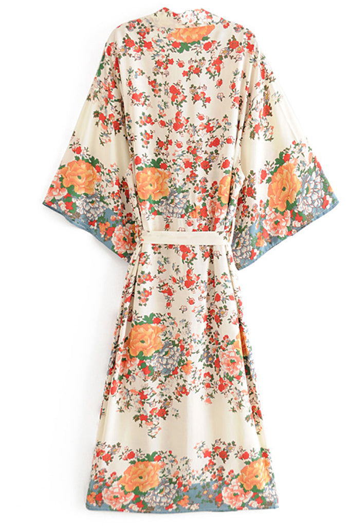Akina Πολύχρωμο Φλοράλ Εμπριμέ Κιμονό | Γυναικεία Ρούχα - Beachwear - Loungewear