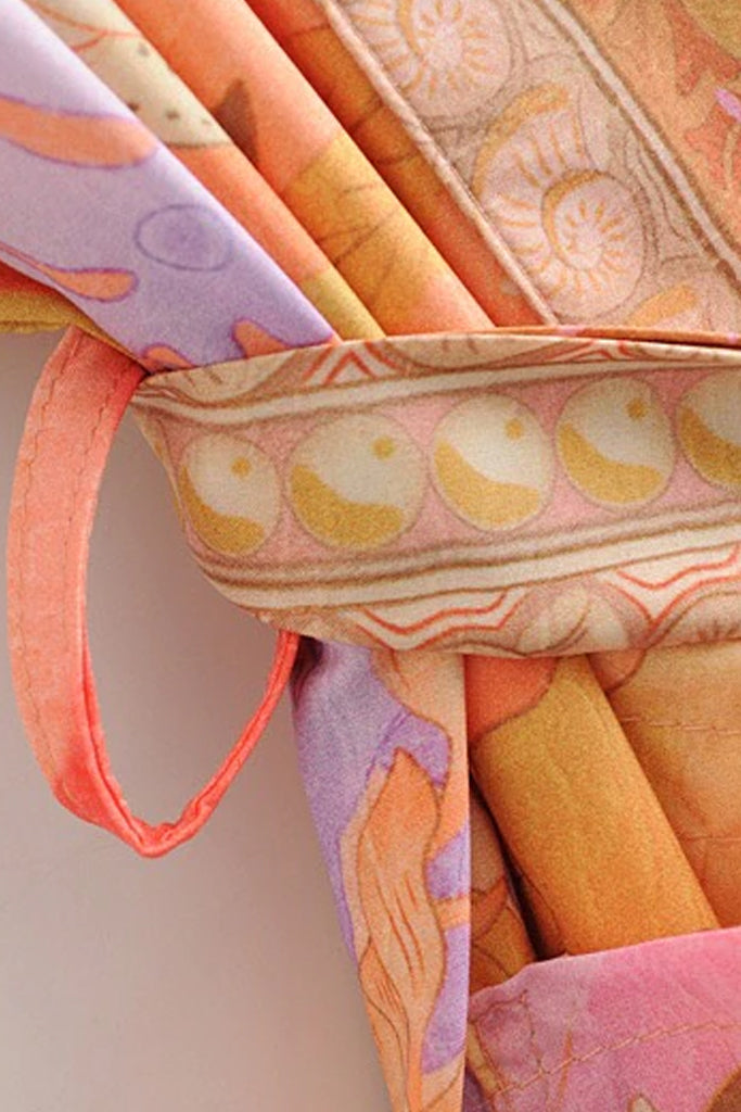 Mieko Σομόν Πολύχρωμο Εμπριμέ Κιμονό | Γυναικεία Ρούχα - Beachwear - Loungewear