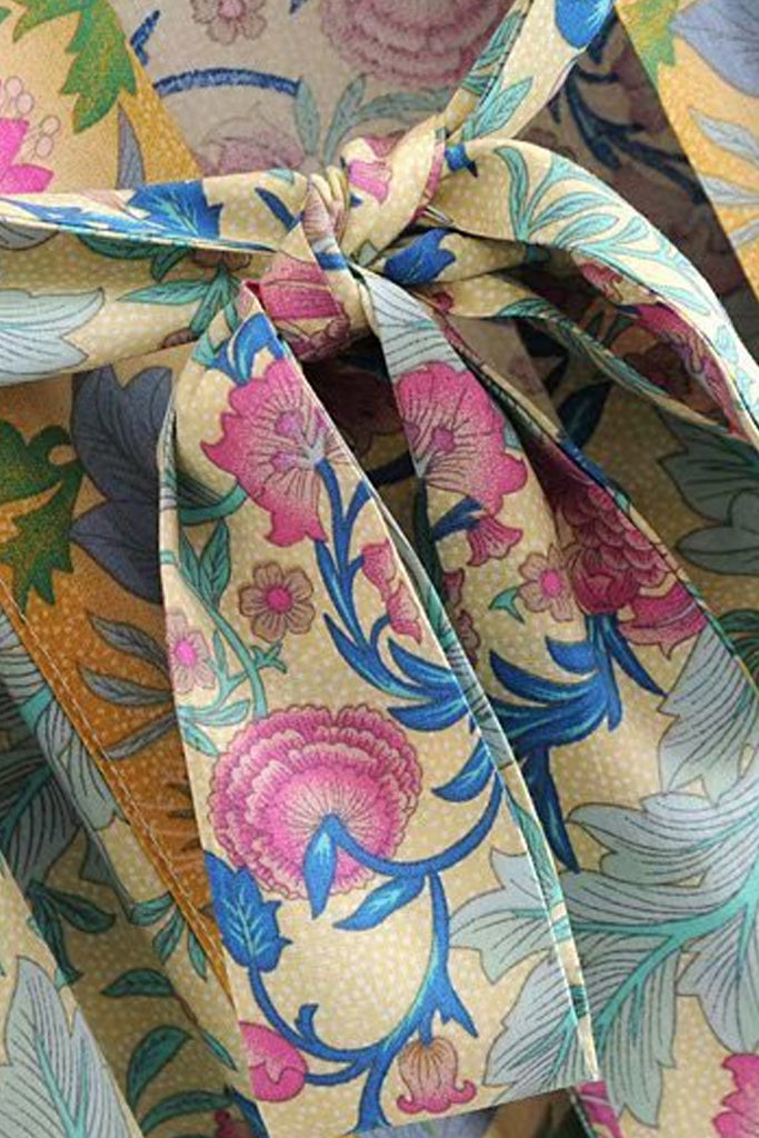 Komutti Γαλάζιο Πολύχρωμο Εμπριμέ Κιμονό | Γυναικεία Ρούχα - Beachwear - Loungewear