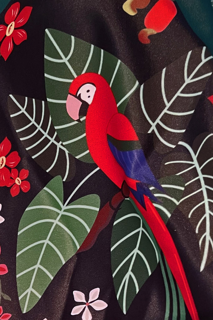 Jungle Πράσινο Εμπριμέ Ολόσωμο Μαγιό με Παρεό - Ολόσωμα - Swimwear | Jungle Green Printed One Piece Swimsuit with Pareo Set