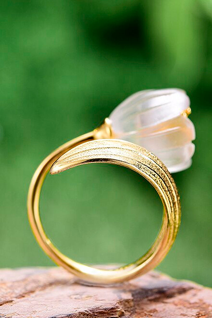 Valley Lily Χρυσό Δαχτυλίδι με Λουλούδι | Κοσμήματα - Δαχτυλίδια