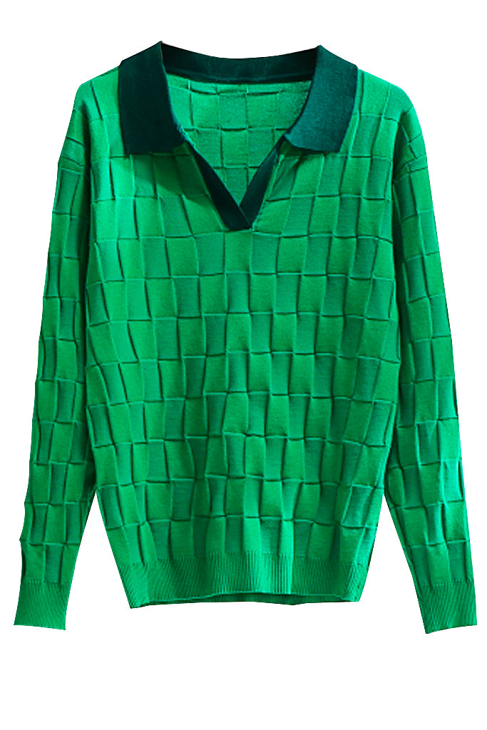 Set aus grünem Strickoberteil und Hose von Alira