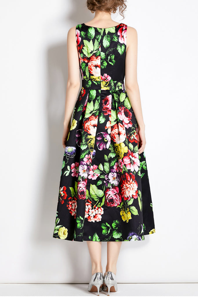 Batisty Μαύρο Πολύχρωμο Εμπριμέ Φλοράλ Φόρεμα | Γυναικεία Ρούχα - Φορέματα | Batisty Black Floral Dress
