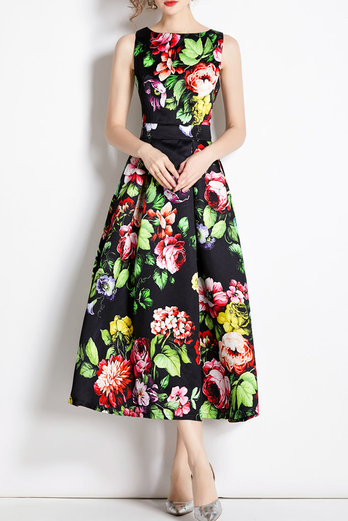 Batisty Μαύρο Πολύχρωμο Εμπριμέ Φλοράλ Φόρεμα | Γυναικεία Ρούχα - Φορέματα | Batisty Black Floral Dress