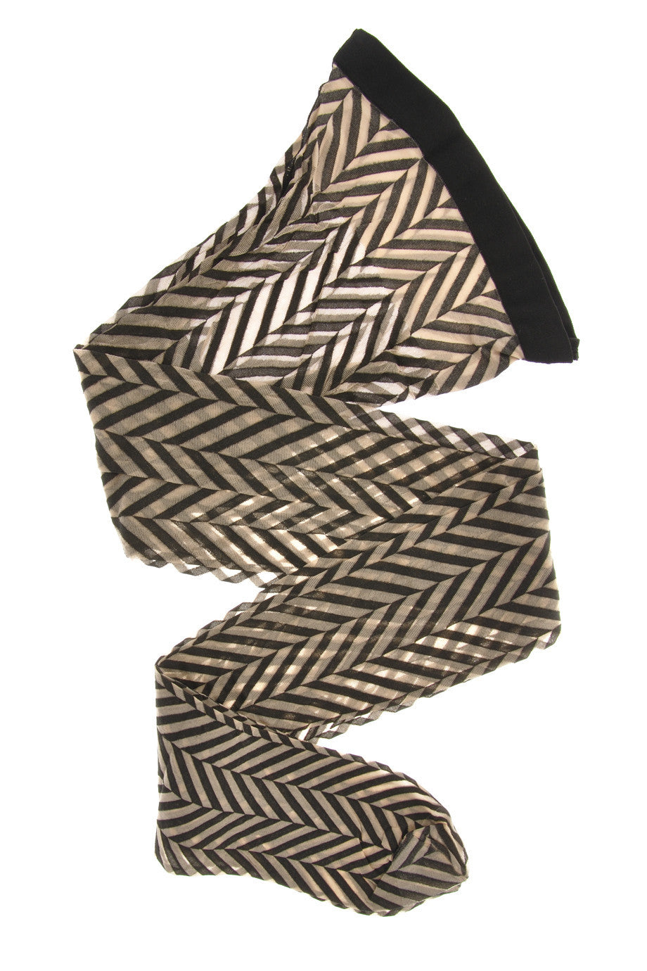 WOLFORD CENTRAL PARK Striped Black Tights 9181