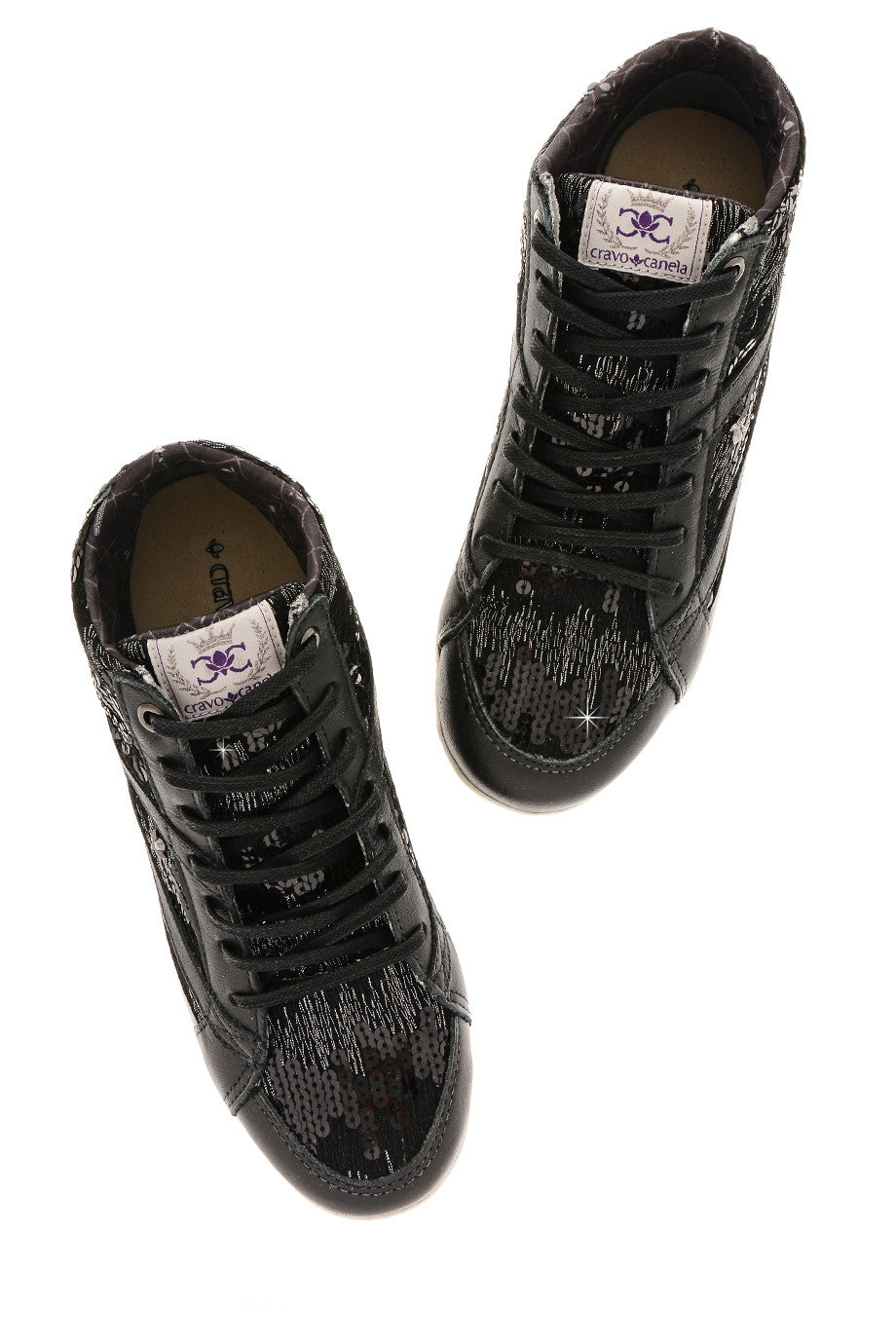 Μαύρα Αθλητικά Παπούτσια με Παγιέτες | Γυναικεία Παπούτσια