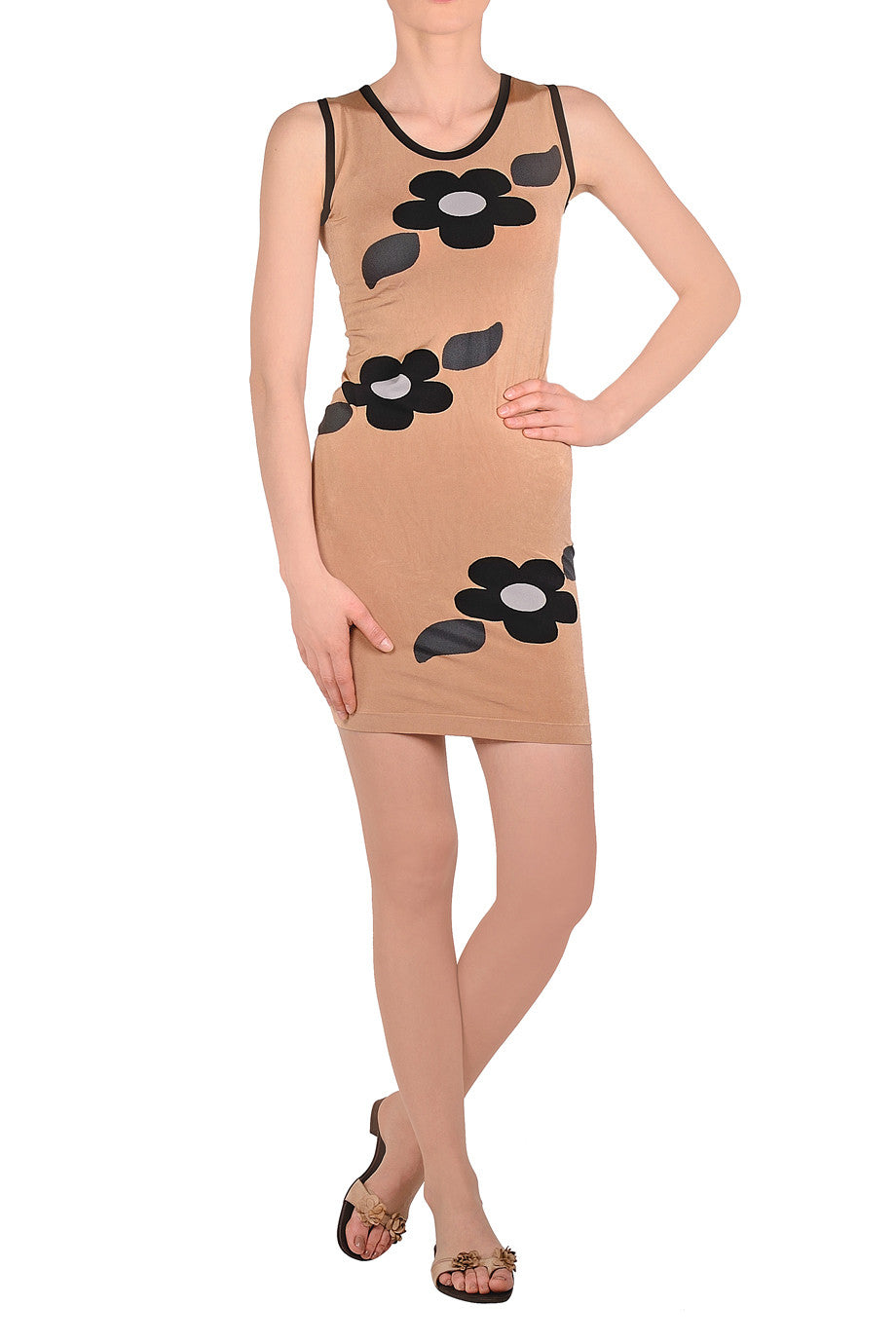 Μίνι Μαύρο Μπεζ Φόρεμα | Φορέματα - Emilio Cavallini