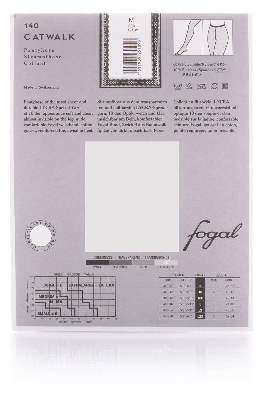 FOGAL 140 CATWALK Διαφανές Καφέ Καλσόν 119 Amboise