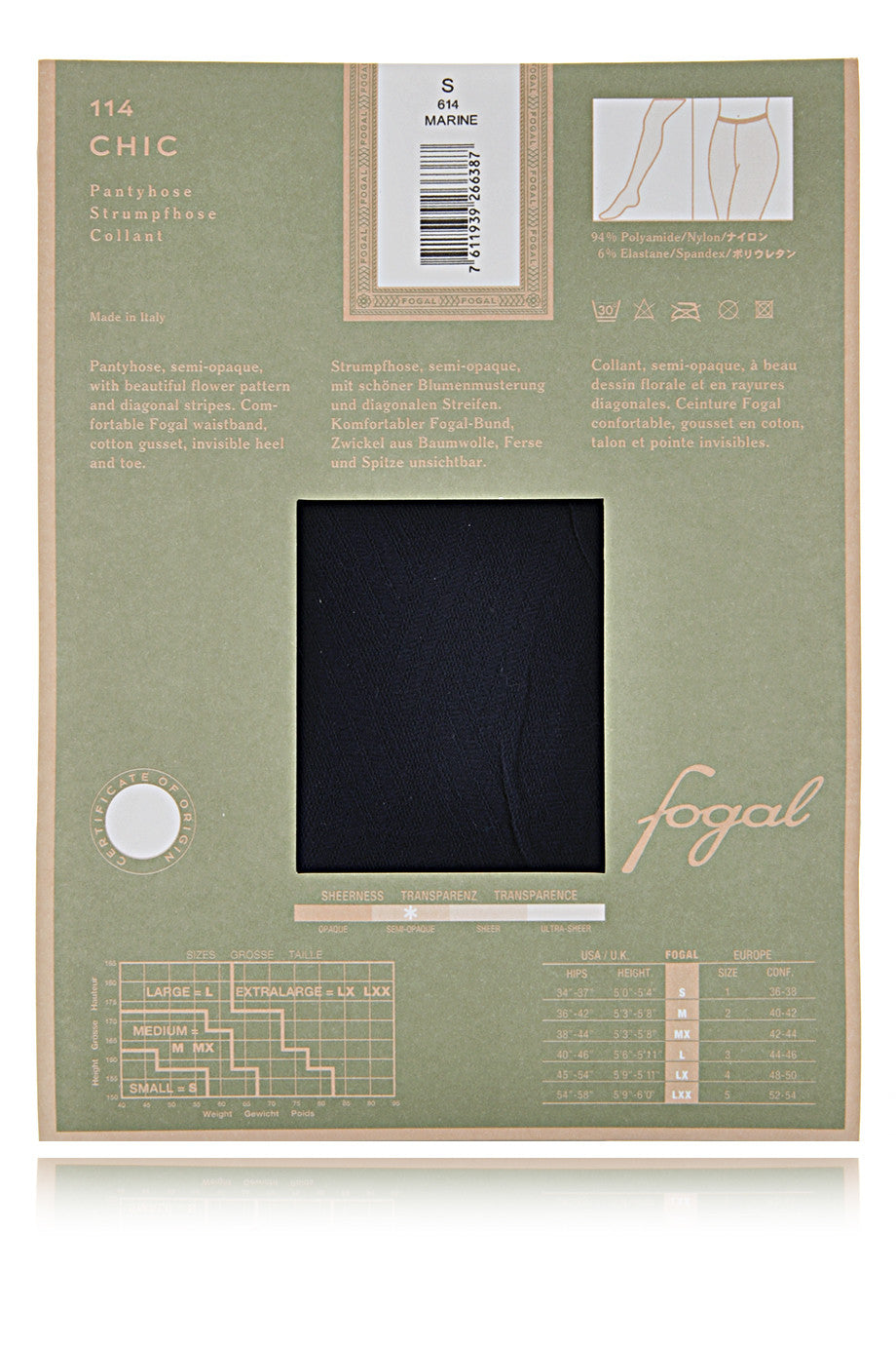 FOGAL 114 CHIC Σκούρο Μπλε Καλσόν 614 Marine