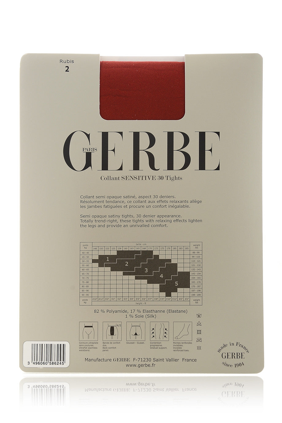 GERBE SENSITIVE 30 Μαύρο Διάφανο Καλσόν