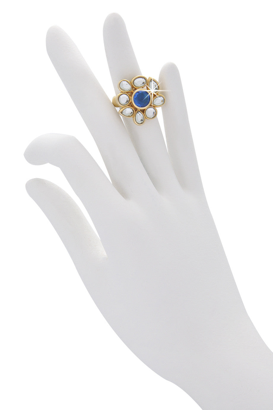 Μπλε Δαχτυλίδι σε Σχήμα Λουλουδιού - Isharya | Κοσμήματα