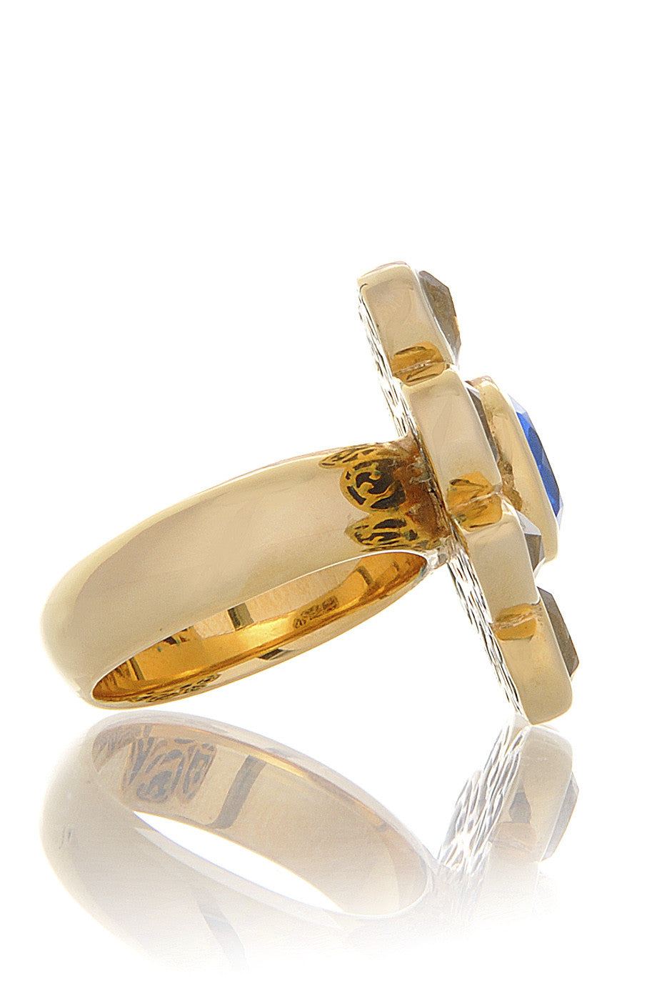 Μπλε Δαχτυλίδι σε Σχήμα Λουλουδιού - Isharya | Κοσμήματα