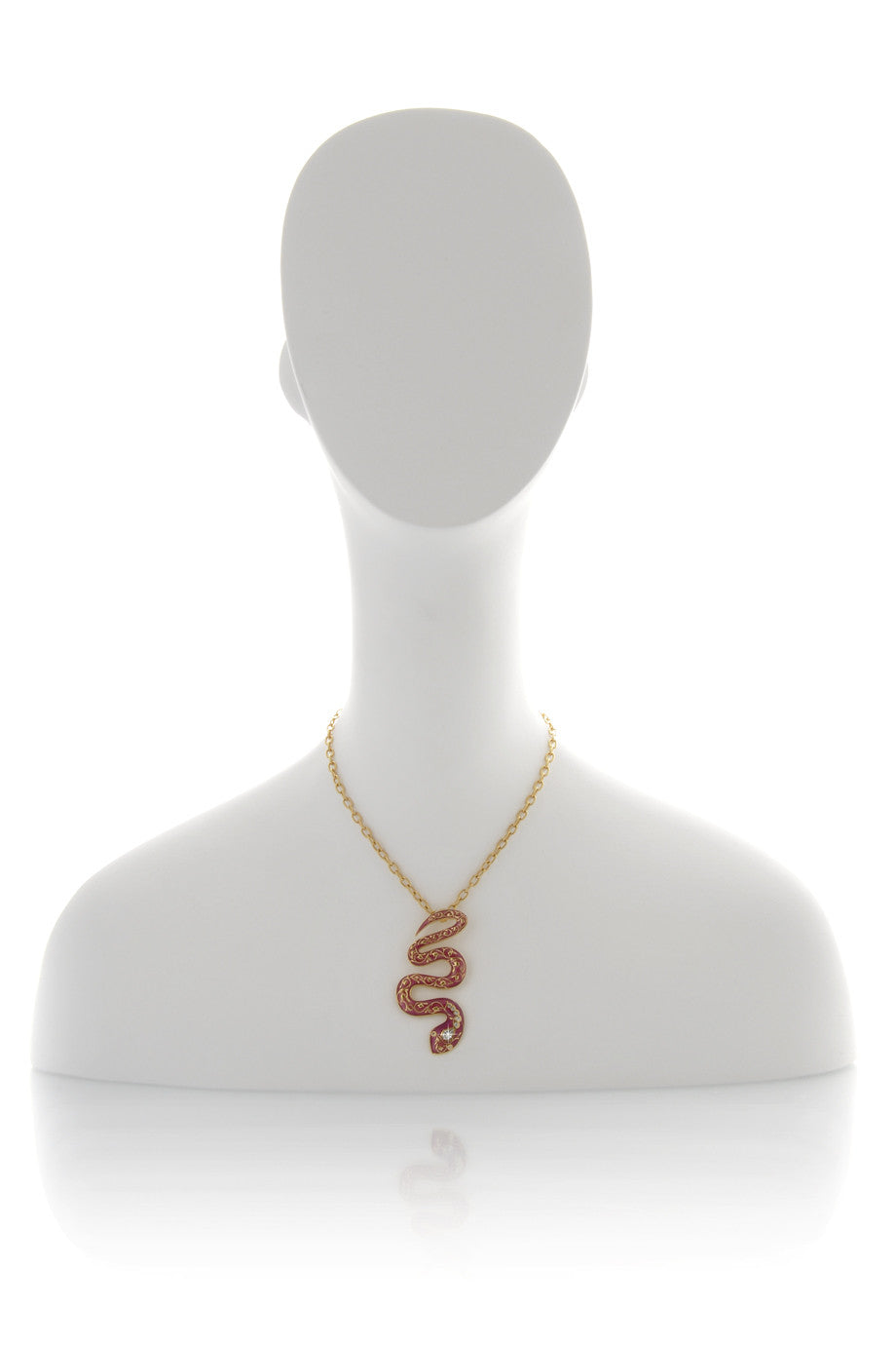 Φούξια Χρυσό Μενταγιόν Φίδι - Isharya | Κοσμήματα