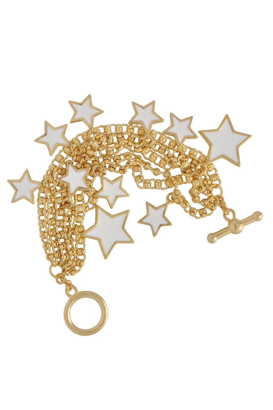 Λευκά Αστέρια Χρυσό Βραχιόλι - Kenneth Jay Lane | Κοσμήματα