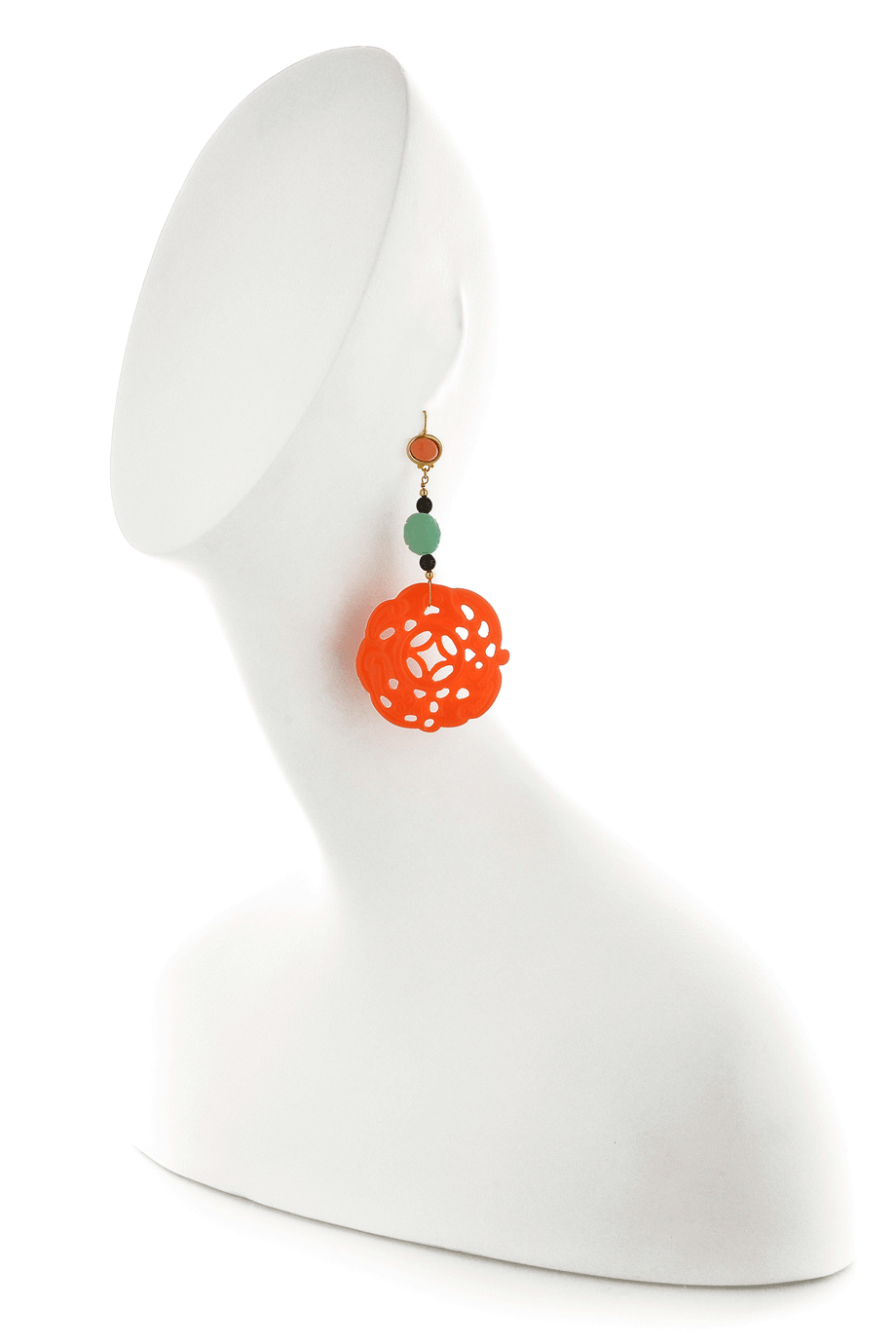 Σκαλιστά Κοραλλί Σκουλαρίκια - Kenneth Jay Lane | Κοσμήματα