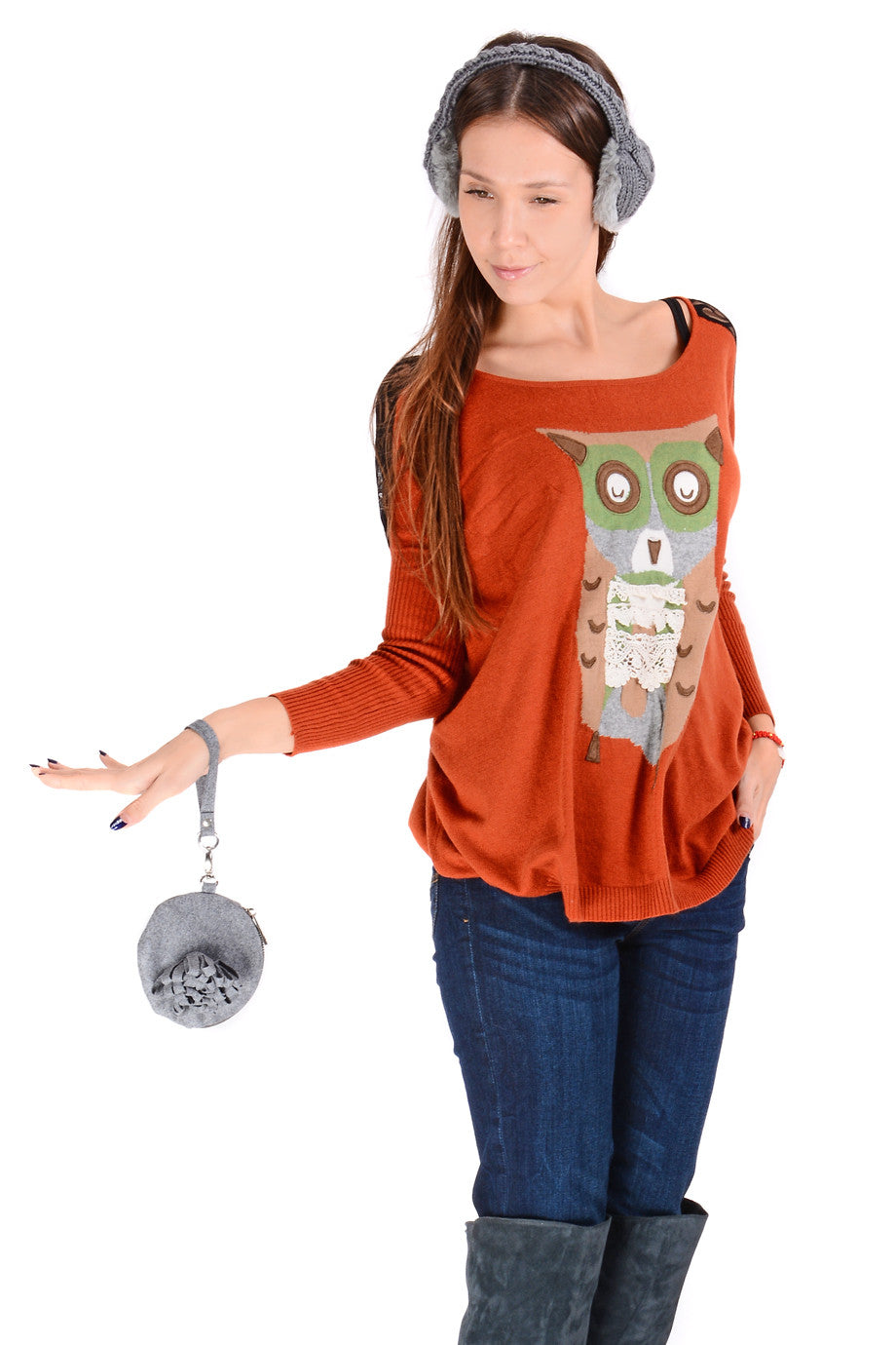 Γκρι Στρογγυλό Τσαντάκι | Γυναικεία Πορτοφόλια