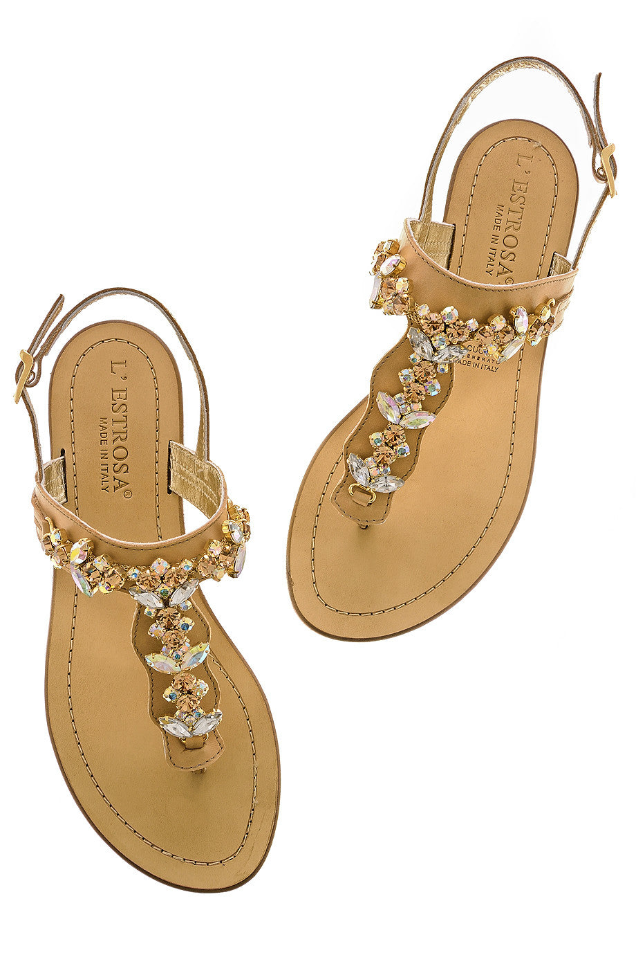 Μπρονσέ Σανδάλια με Κρύσταλλα | Γυναικεία Παπούτσια