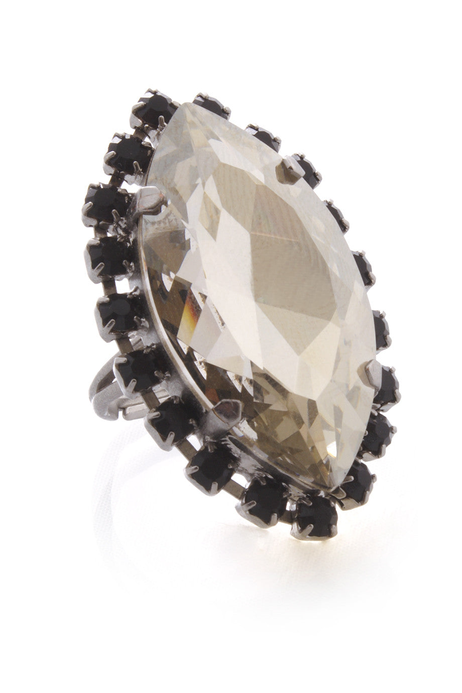 Γκρι Δαχτυλίδι με Κρύσταλλα- Lk Designs | Κοσμήματα