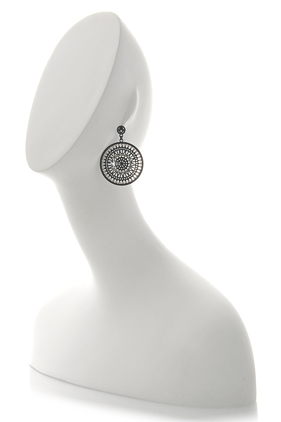 Γκρι Σκουλαρίκια με Κρύσταλλα - Lk Designs | Κοσμήματα