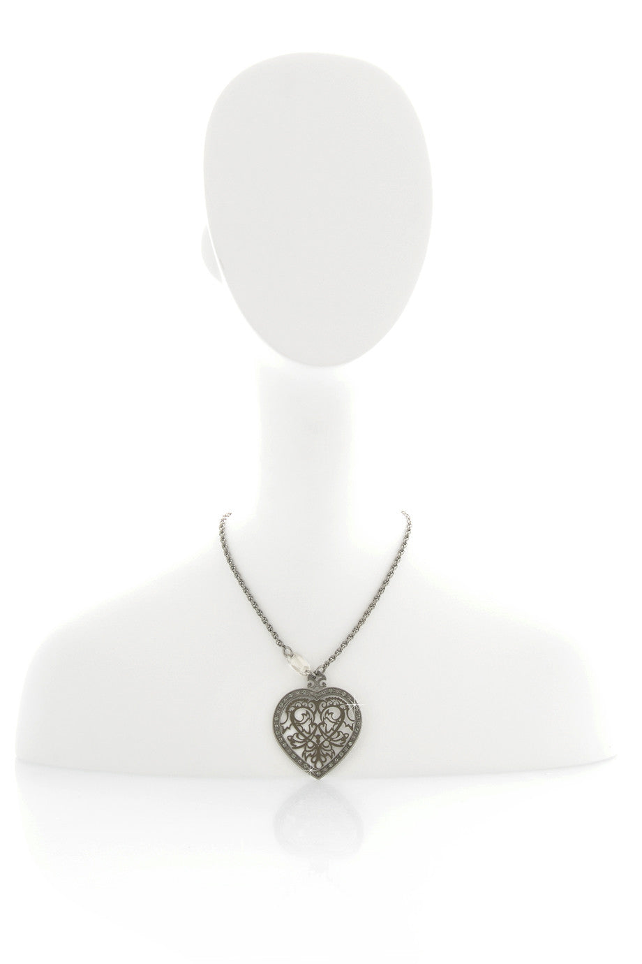 Ασημί Μενταγιόν Καρδιά - Lk Designs | Κοσμήματα