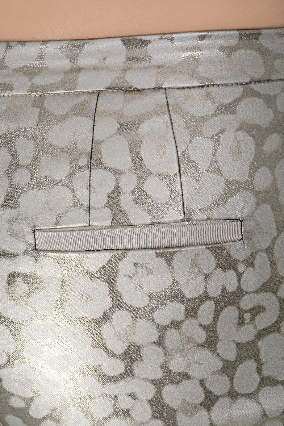 Μεταλλιζέ Ασημί Παντελόνι με Σχέδια | Γυναικεία Παντελόνια