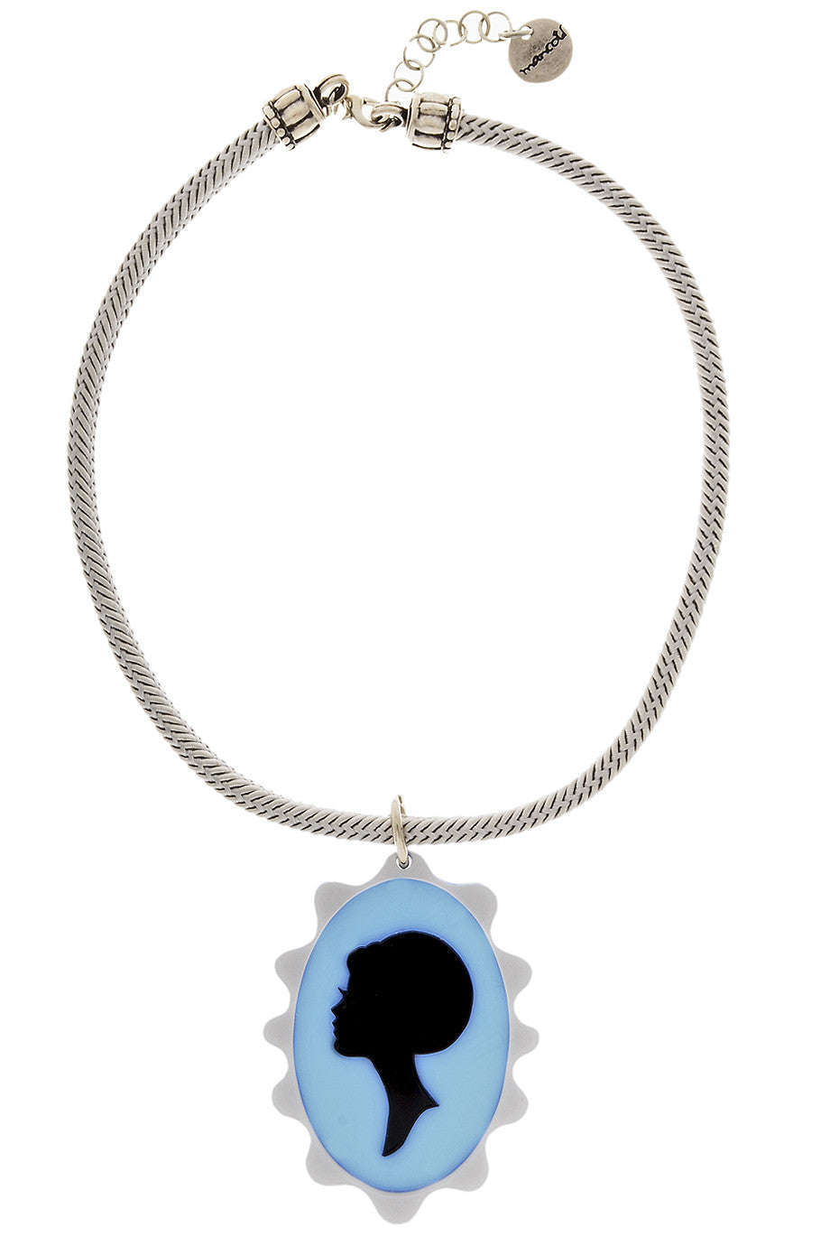 Γκρι Γαλάζιο Μενταγιόν με Κορδόνι | Κοσμήματα