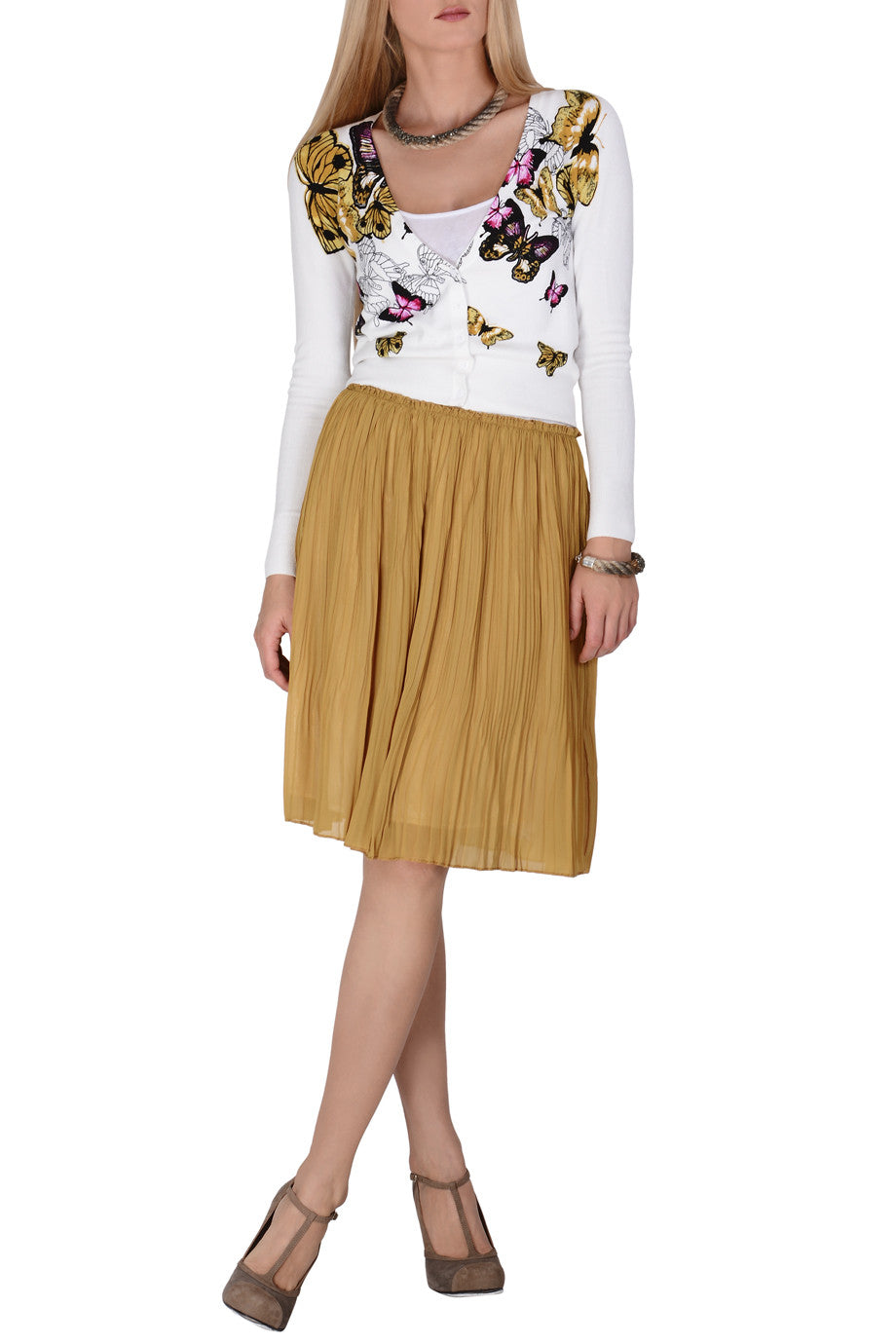 Μουσταρδί Πλισέ Φούστα | Φούστες