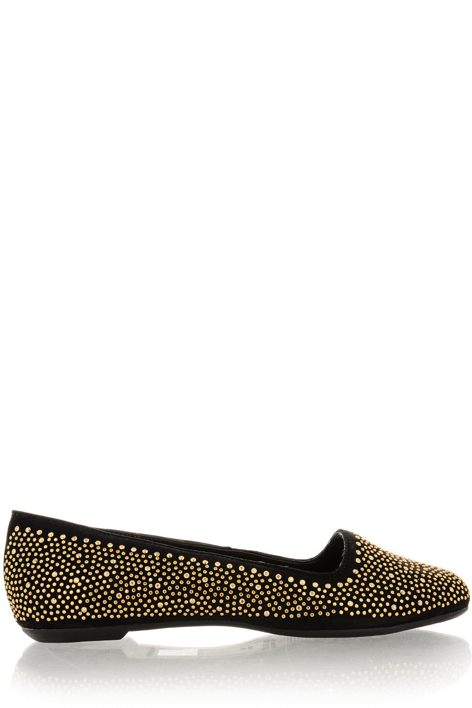 Μαύρες Μπαλαρίνες με Χρυσά Τρουκς - Miss Unique | Γυναικεία Παπούτσια